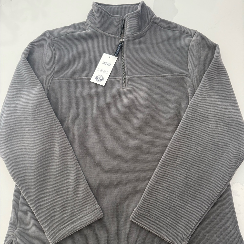 Dockers Men's Charcoal Zip-Up Sweater